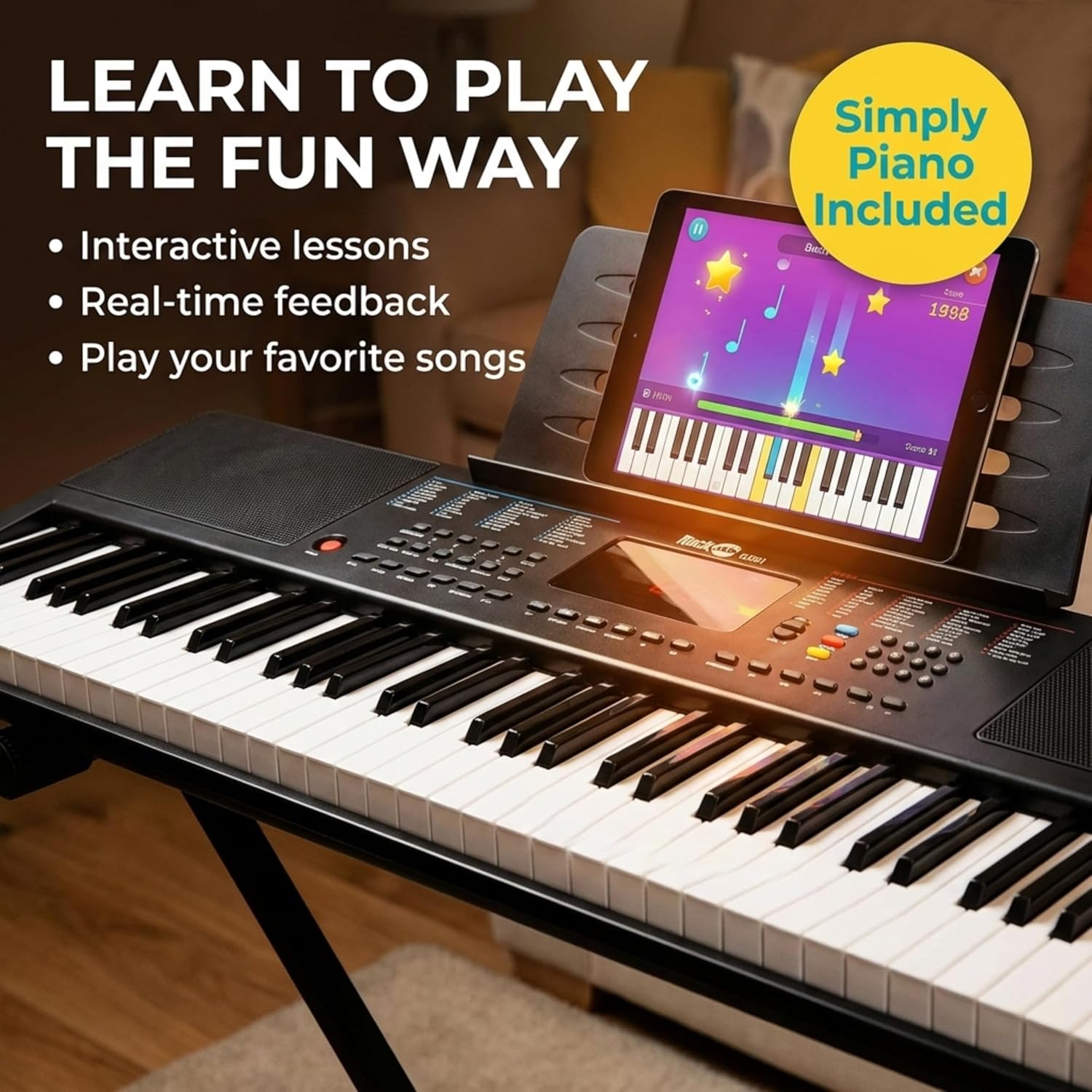 RockJam RJ361 keyboard with Simply Piano beginner learning content