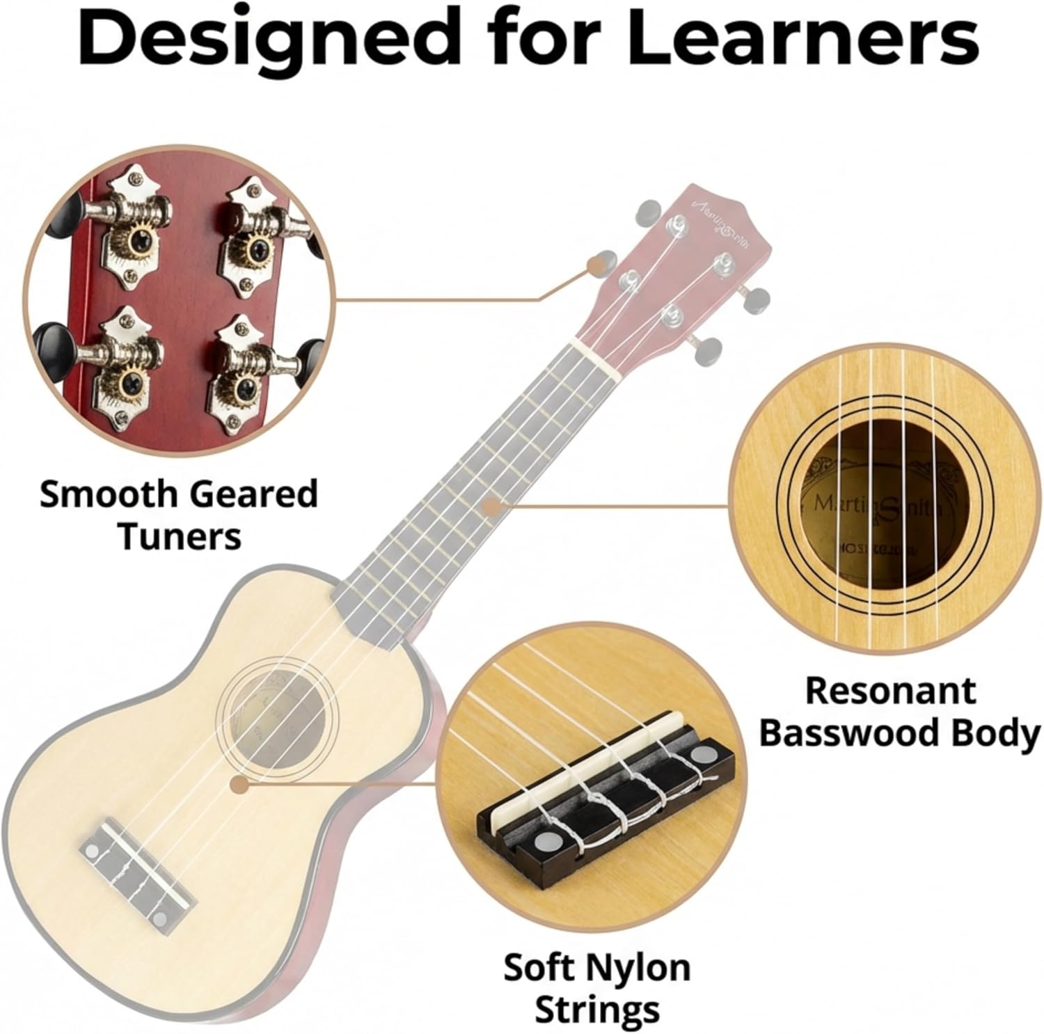 Martin Smith 21 Inch Soprano Ukulele Starter Set